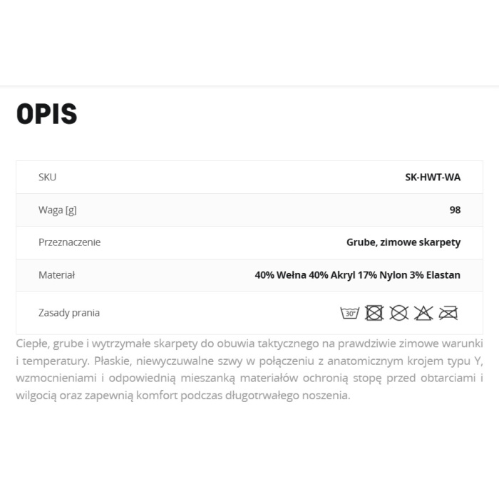 HELIKON - SK-HWT-WA-01-B04 SKARPETY HEAVYWEIGHT CZARNE